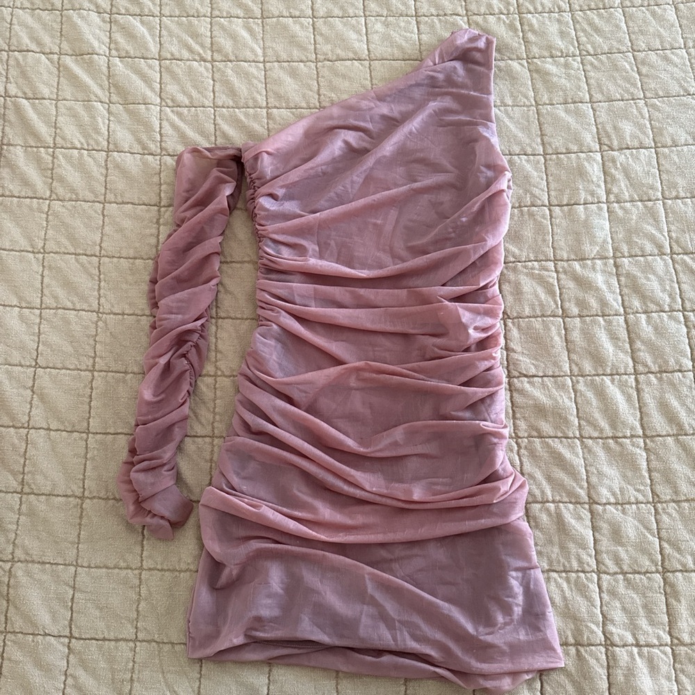 Zara Pink One-Shoulder Dress
